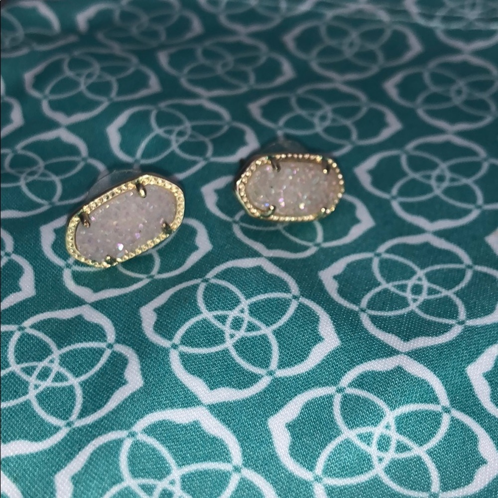 Kendra Scott studs white drusy.